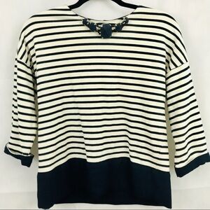 Zara • blue and white striped sailor layered blouse with necklace sz XS preppy